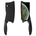 For iPhone X / XS Simulated Kitchen Knife TPU + PC Phone Case(Black)