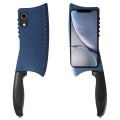For iPhone XR Simulated Kitchen Knife TPU + PC Phone Case(Blue)