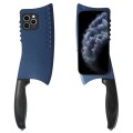 For iPhone 11 Pro Simulated Kitchen Knife TPU + PC Phone Case(Blue)