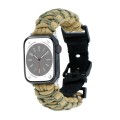 For Apple Watch Series 5 44mm Dual-layer Braided Paracord Buckle Watch Band(Khaki Army Green)