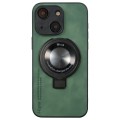 For iPhone 15 Plus i.Crystal Lambskin Fulcrum Support Phone Case(Green)