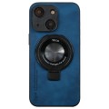 For iPhone 14 i.Crystal Lambskin Fulcrum Support Phone Case(Blue)