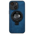 For iPhone 13 i.Crystal Lambskin Fulcrum Support Phone Case(Blue)