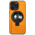 For iPhone 11 Pro i.Crystal Lambskin Fulcrum Support Phone Case(Orange)