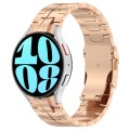 For Samsung Galaxy Watch 6 / 6 Classic Button Style Stainless Steel Watch Band(Rose Gold)