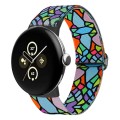 For Google Pixel Watch 2 / Pixel Watch Painted Colorful Nylon Watch Band(Geometric Rainbow)