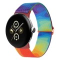 For Google Pixel Watch 2 / Pixel Watch Painted Colorful Nylon Watch Band(Liquid Colorful)