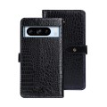 For Google Pixel 8 idewei Crocodile Texture Leather Phone Case(Black)