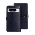 For Google Pixel 8 idewei Crocodile Texture Leather Phone Case(Dark Blue)