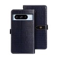 For Google Pixel 8 Pro idewei Crocodile Texture Leather Phone Case(Dark Blue)