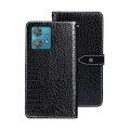 For Motorola Edge 40 Neo idewei Crocodile Texture Leather Phone Case(Black)