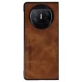 For Huawei Mate X3 i.Crystal Lambskin Folding Phone Case(Brown)