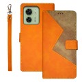 For Motorola Edge 40 5G idewei Two-color Splicing Leather Phone Case(Orange)