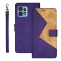 For Motorola Edge 40 Pro 5G idewei Two-color Splicing Leather Phone Case(Purple)