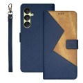 For Samsung Galaxy A35 5G idewei Two-color Splicing Leather Phone Case(Blue)
