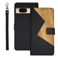 For Google Pixel 8a idewei Two-color Splicing Leather Phone Case(Black)