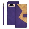 For Google Pixel 8a idewei Two-color Splicing Leather Phone Case(Purple)