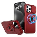 For iPhone 15 Pro Max Camshield MagSafe Ring Holder Armor Phone Case(Red)