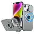 For iPhone 14 Plus Camshield MagSafe Ring Holder Armor Phone Case(Titanium Grey)