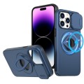 For iPhone 14 Pro Max Camshield MagSafe Ring Holder Armor Phone Case(Blue)