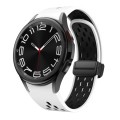 For Samsung Galaxy Watch 6 / 6 Classic Two Color Magnetic Folding Black Buckle Watch Band(White Blac