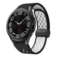 For Samsung Galaxy Watch 6 / 6 Classic Two Color Magnetic Folding Black Buckle Watch Band(Black Whit