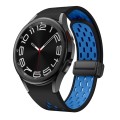 For Samsung Galaxy Watch 6 / 6 Classic Two Color Magnetic Folding Black Buckle Watch Band(Black Sky