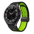 For Samsung Galaxy Watch 6 / 6 Classic Two Color Magnetic Folding Black Buckle Watch Band(Black Gree