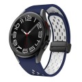 For Samsung Galaxy Watch 6 / 6 Classic Two Color Magnetic Folding Black Buckle Watch Band(Midnight B