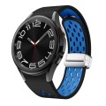 For Samsung Galaxy Watch 6 / 6 Classic Two Color Magnetic Folding Silver Buckle Watch Band(Black Sky