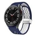 For Samsung Galaxy Watch 6 / 6 Classic Two Color Magnetic Folding Silver Buckle Watch Band(Midnight