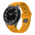 For Samsung Galaxy Watch 6 / 6 Classic Football Pattern Reverse Buckle Silicone Watch Band(Dark Yell