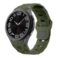 For Samsung Galaxy Watch 6 / 6 Classic Football Pattern Reverse Buckle Silicone Watch Band(Army Gree