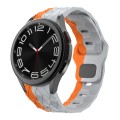 For Samsung Galaxy Watch 6 / 6 Classic Football Pattern Reverse Buckle Silicone Watch Band(Grey Oran