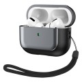 For AirPods Pro 2 Electroplated Leather Texture Wireless Earphones Protective Case(Grey)