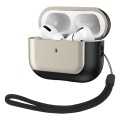 For AirPods Pro Electroplated Leather Texture Wireless Earphones Protective Case(Titanium Grey)