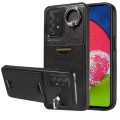 For Samsung Galaxy A52 5G / 4G / A52s 5G Calf Texture Card Slot Ring Holder Phone Case(Black)