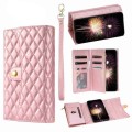 For Xiaomi 13T / 13T Pro Zipper Multi-Card Wallet Rhombic Leather Phone Case(Rose Gold)