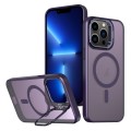 For iPhone 13 Pro Metal Invisible Camera Holder MagSafe Magnetic Phone Case(Purple)