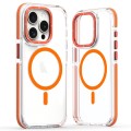 For iPhone 15 Pro Max Dual-Color Clear Acrylic Hybrid TPU MagSafe Phone Case(Orange)