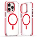 For iPhone 15 Pro Max Dual-Color Clear Acrylic Hybrid TPU MagSafe Phone Case(Red)