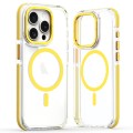 For iPhone 15 Pro Max Dual-Color Clear Acrylic Hybrid TPU MagSafe Phone Case(Yellow)