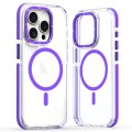 For iPhone 15 Pro Max Dual-Color Clear Acrylic Hybrid TPU MagSafe Phone Case(Purple)
