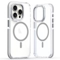 For iPhone 15 Pro Max Dual-Color Clear Acrylic Hybrid TPU MagSafe Phone Case(Grey)