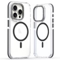 For iPhone 15 Pro Dual-Color Clear Acrylic Hybrid TPU MagSafe Phone Case(Black)