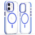 For iPhone 12 Dual-Color Clear Acrylic Hybrid TPU MagSafe Phone Case(Blue)