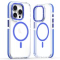 For iPhone 12 Pro Max Dual-Color Clear Acrylic Hybrid TPU MagSafe Phone Case(Blue)