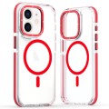 For iPhone 11 Dual-Color Clear Acrylic Hybrid TPU MagSafe Phone Case(Red)