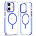 For iPhone 11 Dual-Color Clear Acrylic Hybrid TPU MagSafe Phone Case(Blue)