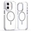 For iPhone 11 Dual-Color Clear Acrylic Hybrid TPU MagSafe Phone Case(Grey)